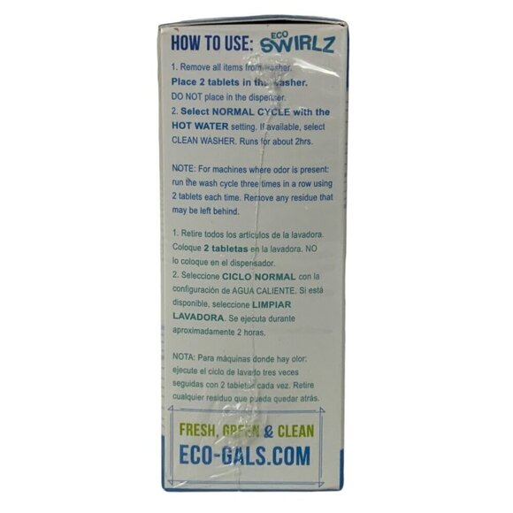 Eco-Gals Eco Swirlz Deep Washer Cleaning Tablets 24 Ct Box Eco-Friendly NEW - Picture 4 of 5